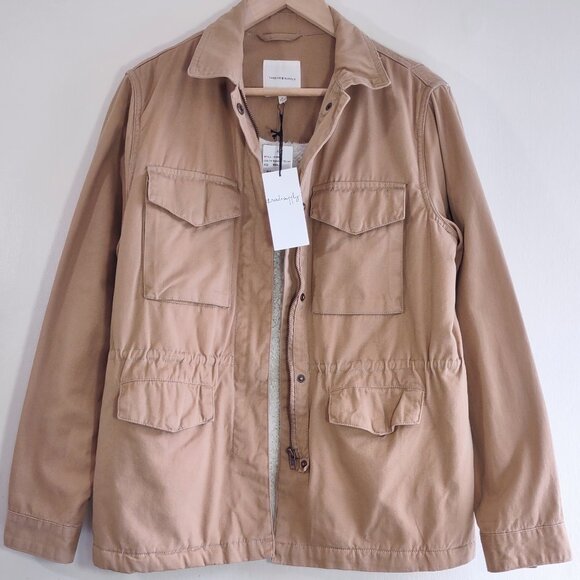 🆕Thread & Supply Canvas Utility Barn Jacket Sherpa Lined Cargo Boho Women Small - Picture 6 of 12